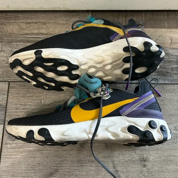 Nike React Element 55 PRM - Black Mineral Cyan sneaker shoes 6.5