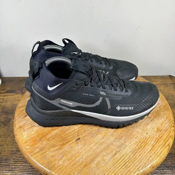 Nike React Pegasus‎ Trail 4 Gore-Tex Black Wolf Shoes Mens Size 8 DJ7926-001