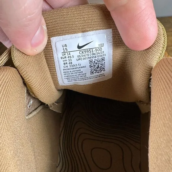 Nike React SFB Carbon‎ Mid Coyote Tan Shoes Sneakers Men’s Size 15 CK9951-900