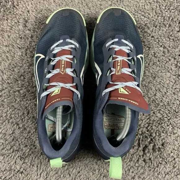 Nike React Terra Kiger 9 Trail Running Shoes Mens 10.5 Blue Green DR2693-403
