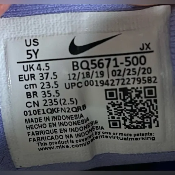Nike Revolution 5 Womens Size 6.5 (5Y) Running Shoes Sneakers Thistle Blue/White