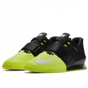 Nike Romaleos 3 Men’s Weightlifting Workout Shoes 852933-007 Black-Yellow New