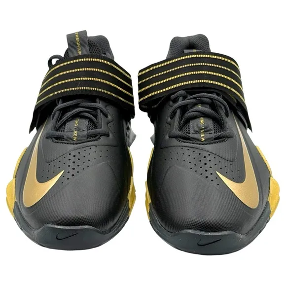 Nike Savaleos Black Gold Men's Size 11 Weightlifting Shoes Gym Training NWOB