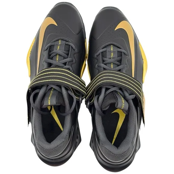Nike Savaleos Black Gold Men's Size 11 Weightlifting Shoes Gym Training NWOB