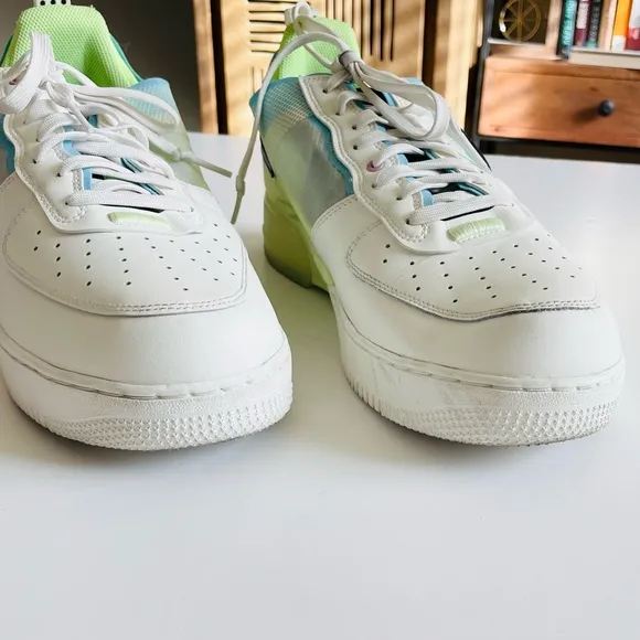 Nike SIZE 14 Men’s Air Force 1 React ‘Sail Barely Volt’ sneakers