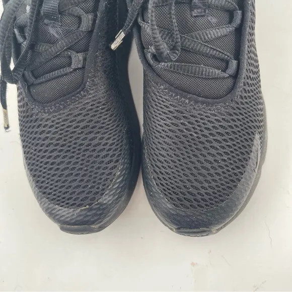 Nike Unisex Kids Air Max 270- Size 2.5 -Triple Black Lace-Up Athletic Shoes