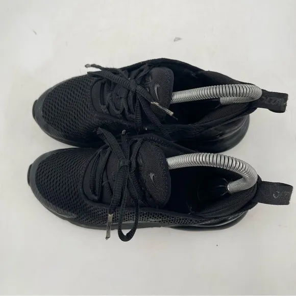 Nike Unisex Kids Air Max 270- Size 2.5 -Triple Black Lace-Up Athletic Shoes