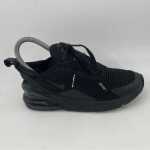 Nike Unisex Kids Air Max 270- Size 2.5 -Triple Black Lace-Up Athletic Shoes