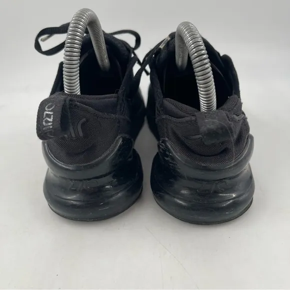 Nike Unisex Kids Air Max 270- Size 2.5 -Triple Black Lace-Up Athletic Shoes