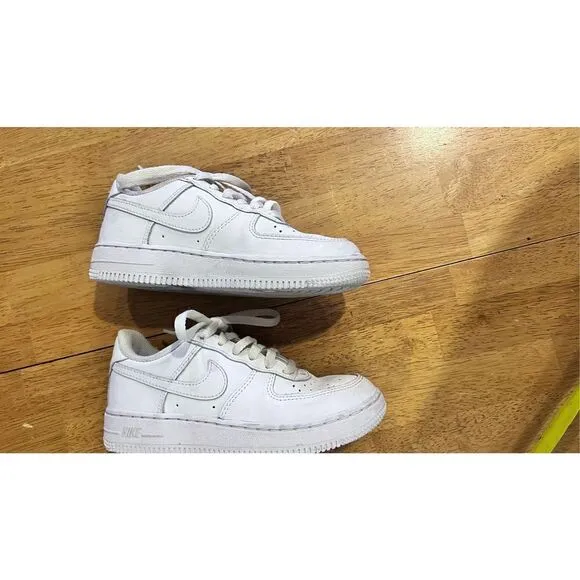 Nike Unisex Kids Lace Up Low Top Air Force 1 PS Sneaker Shoes White Size 12