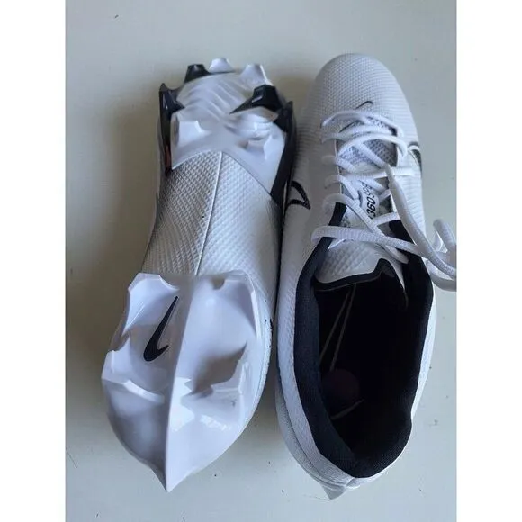 Nike Vapor Edge Speed 360 White Black Football Cleats CD0082-100 Men's Size 14