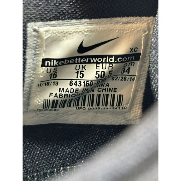 Nike Vapor Speed Low TD Football Mens 643152-010‎ Black Cleats Sz 16