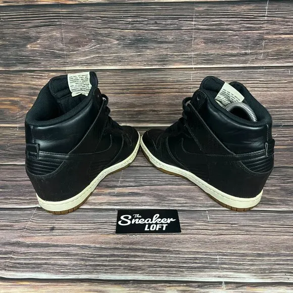 Nike Women's Dunk Sky High Hidden Wedge Black Lace Up Shoes