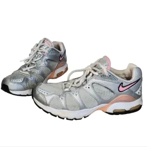 Nike Women’s Max Air Running Shoes Silver/Gray and Pink Athletic Sneakers Sz 8.5