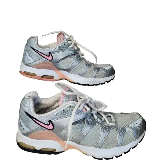 Nike Women’s Max Air Running Shoes Silver/Gray and Pink Athletic Sneakers Sz 8.5