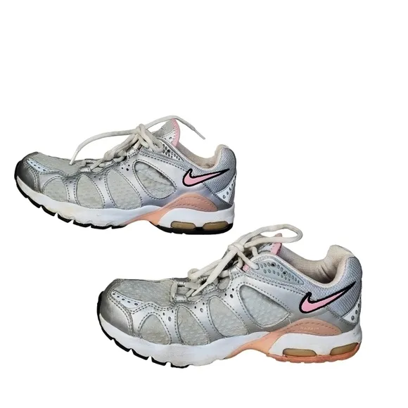 Nike Women’s Max Air Running Shoes Silver/Gray and Pink Athletic Sneakers Sz 8.5