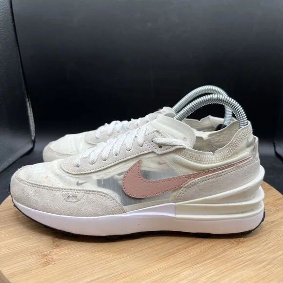 Nike Women’s Size 8 Waffle One Sail Ivory Pink Shoes Sneakers DN4696-102