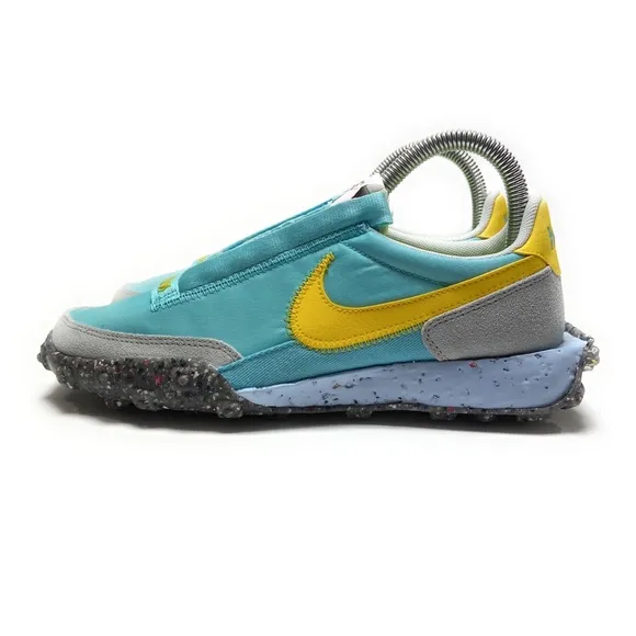 Nike Womens Waffle Racer Crater Bleached Aqua Speed Yellow Running Shoes Size 7
