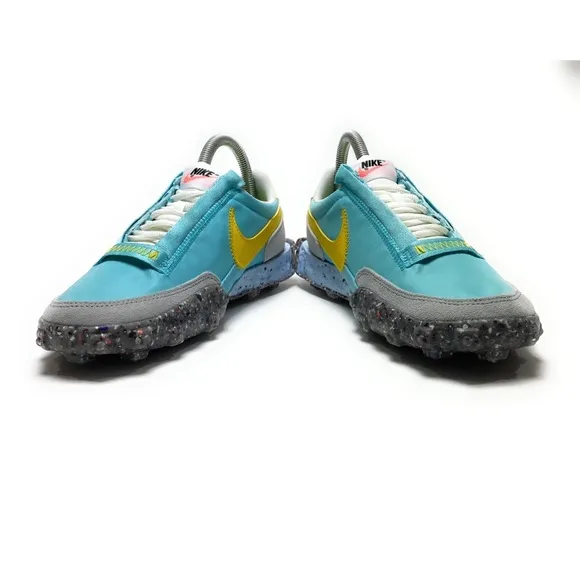 Nike Womens Waffle Racer Crater Bleached Aqua Speed Yellow Running Shoes Size 7