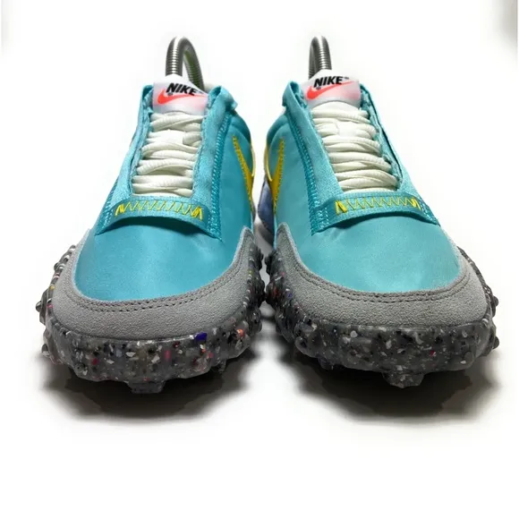 Nike Womens Waffle Racer Crater Bleached Aqua Speed Yellow Running Shoes Size 7