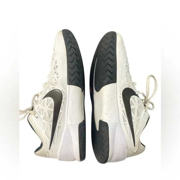 Nike Zoom Cage 2 Men's Size 11.5 705247-101 White Black Lace Up Athletic Shoes