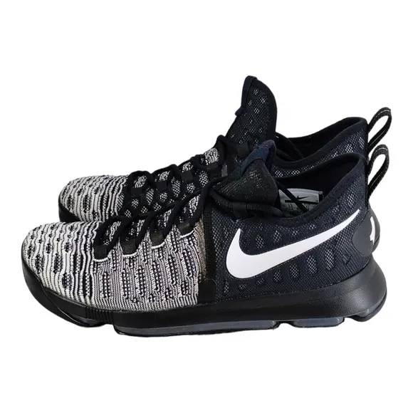 Nike Zoom Mens Size 9.5 KD 9 Oreo Mic Drop Black White Shoes 843392-010 Men’s
