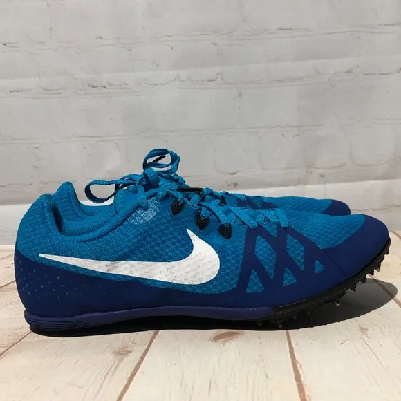Nike Zoom Rival M 8 Men's Track Sprint Spike Shoes 806555-414 Blue Size 9.5