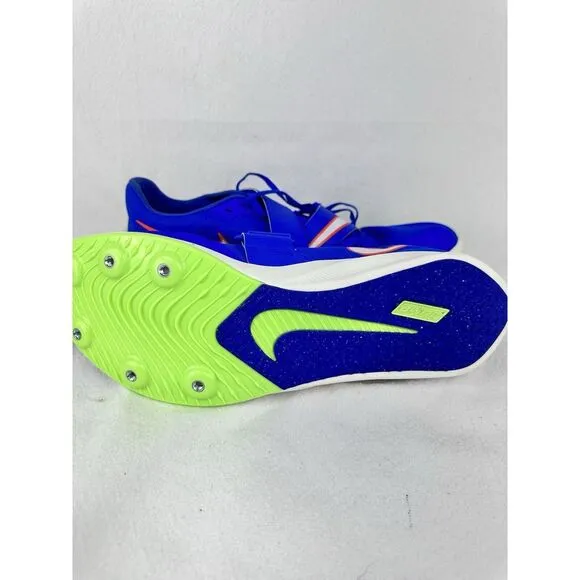 Nike Zoom Rival Racer Blue Orange Blast Track &amp; Field Jump Spikes Size 10.5.  A7