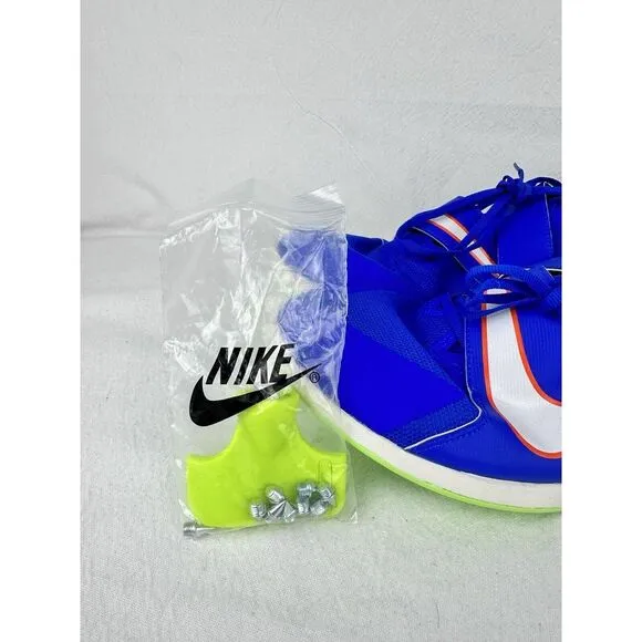 Nike Zoom Rival Racer Blue Orange Blast Track &amp; Field Jump Spikes Size 10.5.  A7