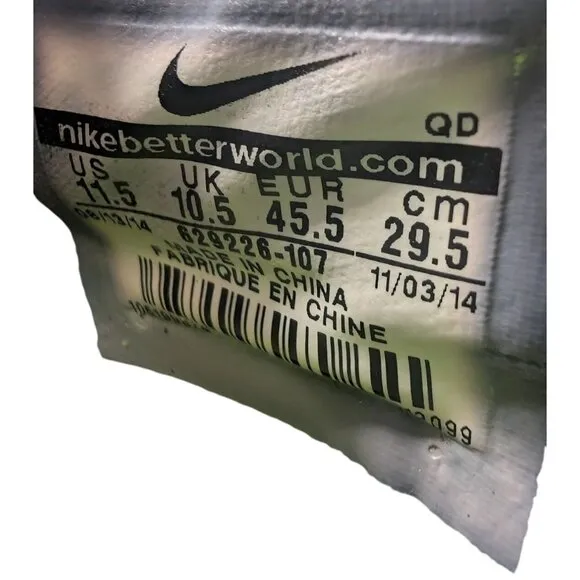 Nike Zoom Rival S 7 Men’s 11.5 White/Black/Volt 629226-107 Track Spikes