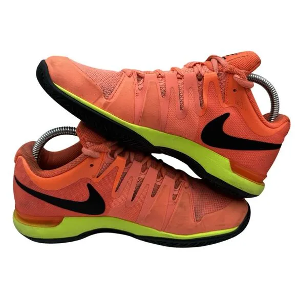 Nike Zoom Vapor 9.5 Tour WM's 8 Tennis Shoes Hyper Orange Black Volt 631475-801