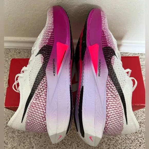 Nike ZoomX VaporFly Next% 3 Men’s White Vivid Purple Shoes