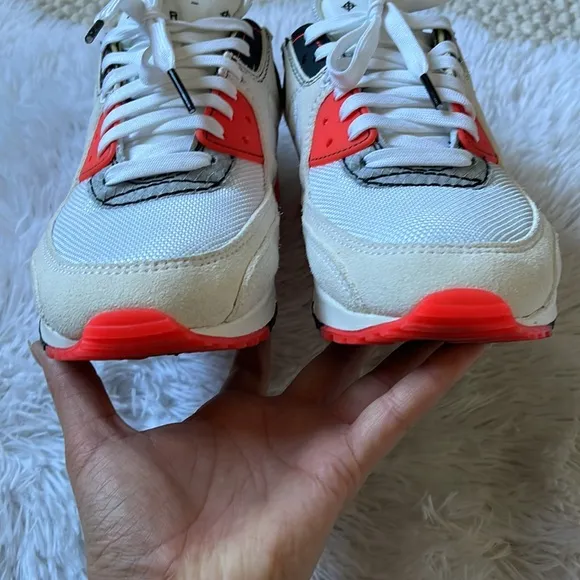 NikeAir Max III Premium in White/Bright Crimson