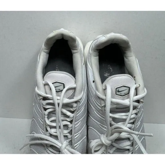 Nike Air Max Plus TN Triple White Shoes Sneaker 604133-139 Men’s Size 12
