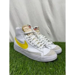 Nike Blazer Mid Essential Women 10 Sneakers White Opti Yellow Shoes DJ3050-101