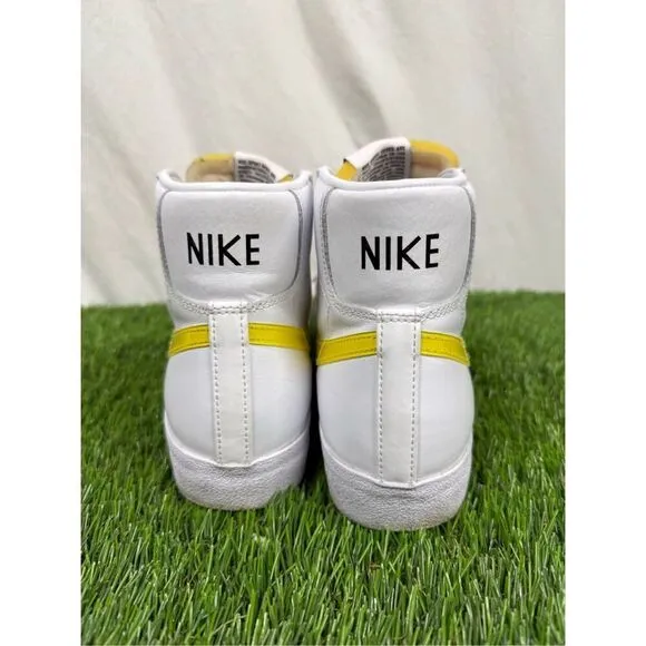 Nike Blazer Mid Essential Women 10 Sneakers White Opti Yellow Shoes DJ3050-101