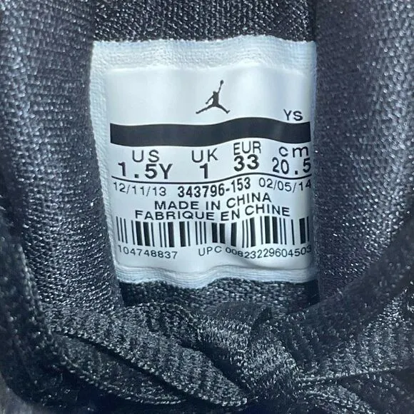 Nike Jordan Air True Flight Unisex Kids Basketball Shoes White US 1.5Y 343796-15