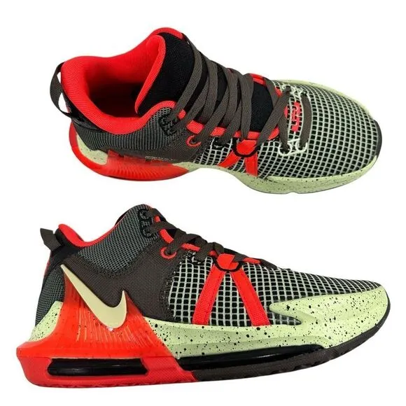Nike LeBron Witness 7 Basketball Shoes Alligator Volt Crimson Men’s Size 7.5