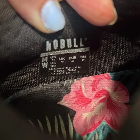 NOBULL Floral Impact Sneakers Shoes Super Fabric Black Tropical