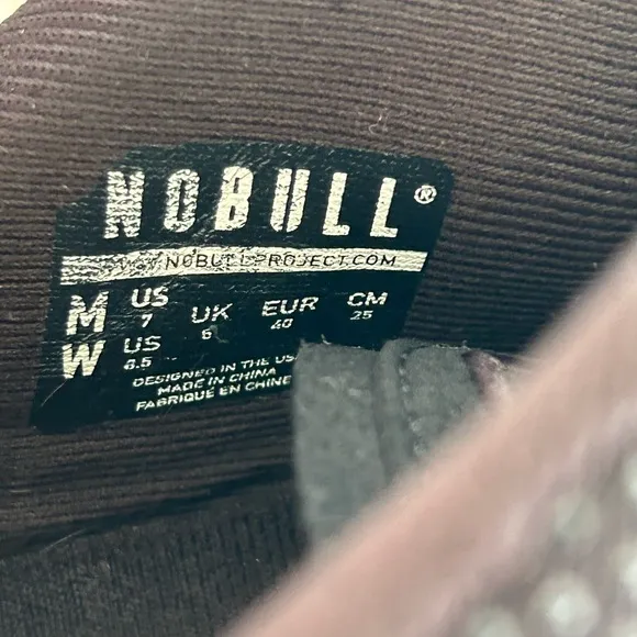 NoBull Trainers Gum Outwork Sneakers Shoes Black White Size 7 Mens / 8.5 Womens