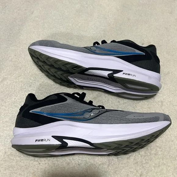 NWOB - Saucony Men’s Power RUN Axon Shoes Gray Blue Black Size 12