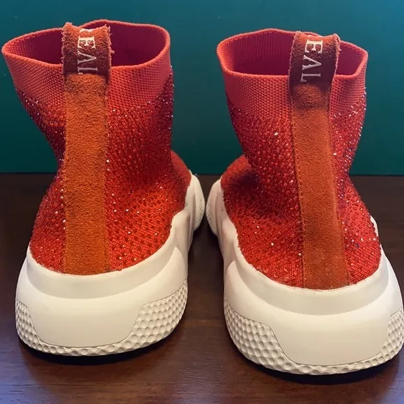 NWOT GSUWOO So Real Speed Fully Covered with Tangerine Crystals Athletic Shoes