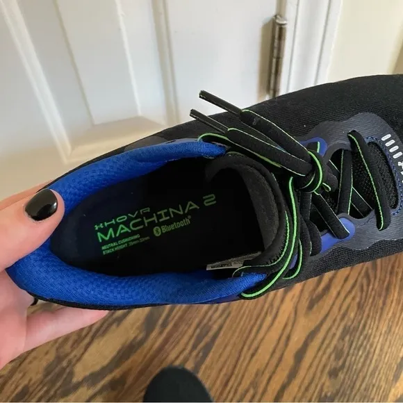 NWOT Under Armour HOVR Machina 2 Running Shoes Black Blue Mens