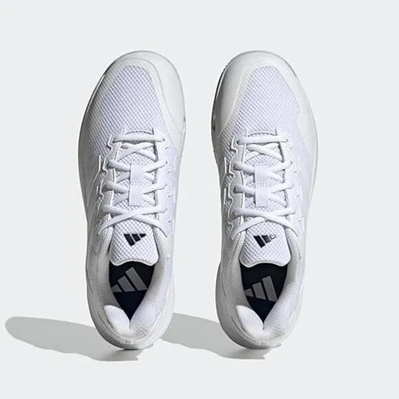 NWT adidas Men's Gamecourt 2.0 Tennis Sneaker, White/Matte Silver-Size 9