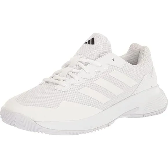 NWT adidas Men's Gamecourt 2.0 Tennis Sneaker, White/Matte Silver-Size 9