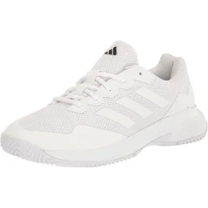 NWT adidas Men's Gamecourt 2.0 Tennis Sneaker, White/Matte Silver-Size 9