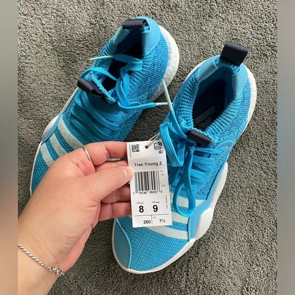 NWT Adidas Trae Young 2.0 Basketball Blue Shoes Size 8