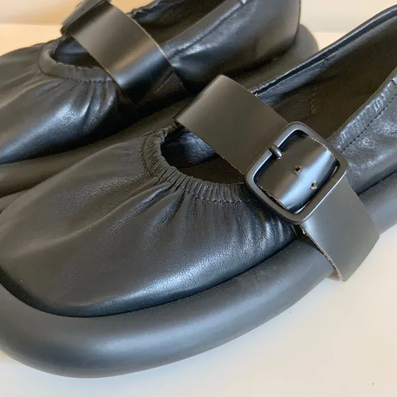 NWT CAMPER AQUA BLACK BALLERINA SHOES Size 7US/37EU