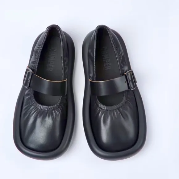 NWT CAMPER AQUA BLACK BALLERINA SHOES Size 7US/37EU