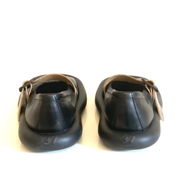 NWT CAMPER AQUA BLACK BALLERINA SHOES Size 7US/37EU
